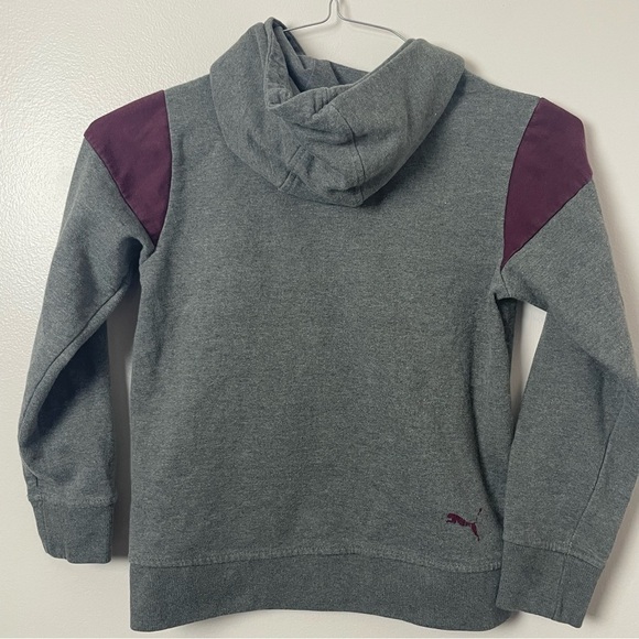 Puma Kids Pullover Hoodie – Gray & Burgundy  Size: Small (8) - Picture 5 of 11